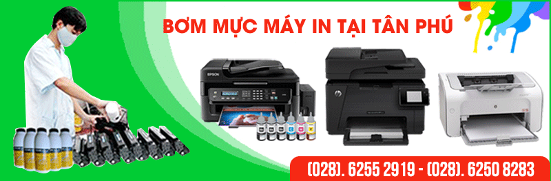 Bơm mực máy in tại quận Tân Phú
