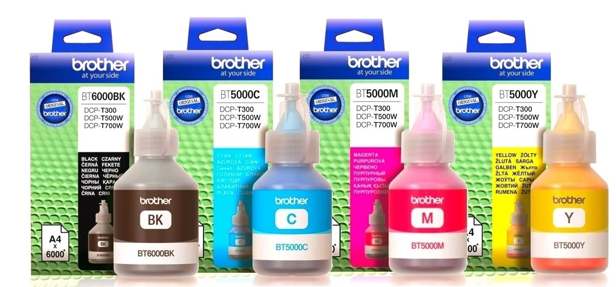 Mực in phun màu Brother: BTD60BK, BT5000C, BT5000M, BT5000Y