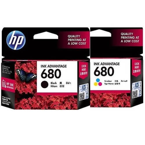 Hộp mực sử dụng cho máy in HP eskJet Ink Advantage 2676 (HP 680 Black, HP 680 Color)