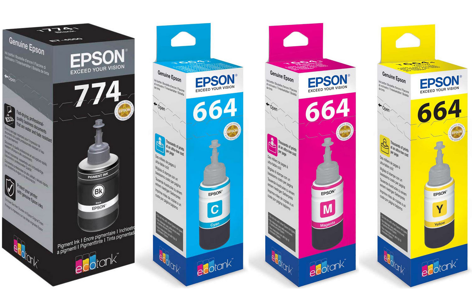 mực in chính hãng: Epson T7741, T6642, T6643, T6644