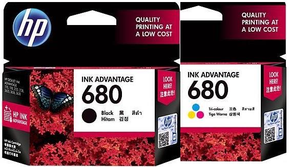 Hộp mực sử dụng cho Máy in HP DeskJet Ink Advantage 3835 : HP 680 BK/ 680 Color
