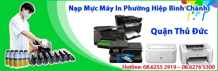 Dịch vụ nạp mực máy in Phường Hiệp Bình Chánh quận Thủ Đức
