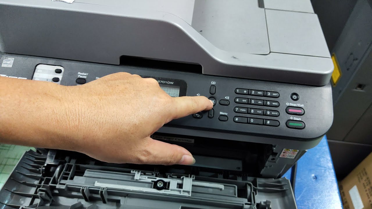 Hướng dẫn Reset máy in brother mfc-l2701dw khi báo lỗi replace toner